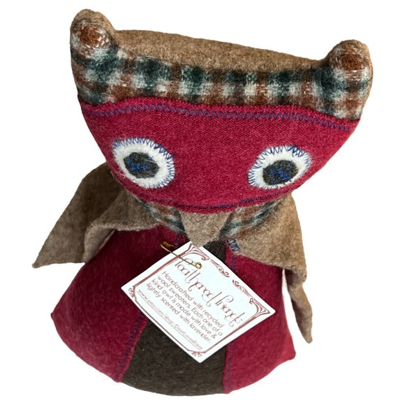 FEATHERED FRIENDS NWT Felted Wool Owl "Tiramisu" Handmade 10" tall Collectible - Picture 3 of 7